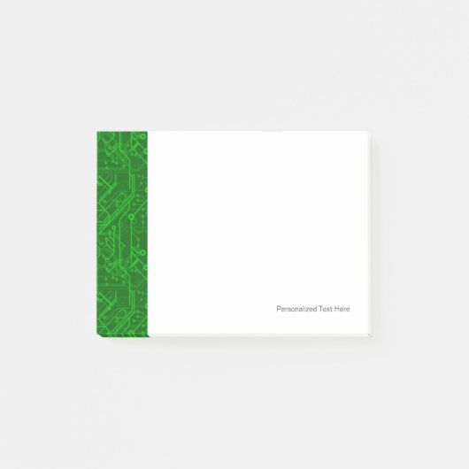 Post-it® Motif de carte électronique de vert (Devant)