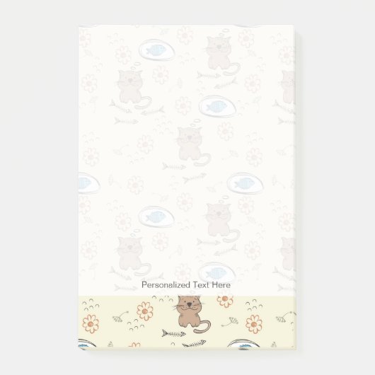 Post-it® motif de chat et de poissons (Devant)