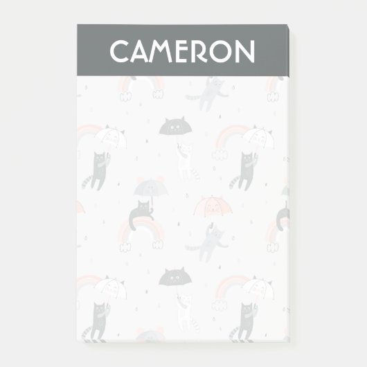 Post-it® Motif de chats à plume (Devant)