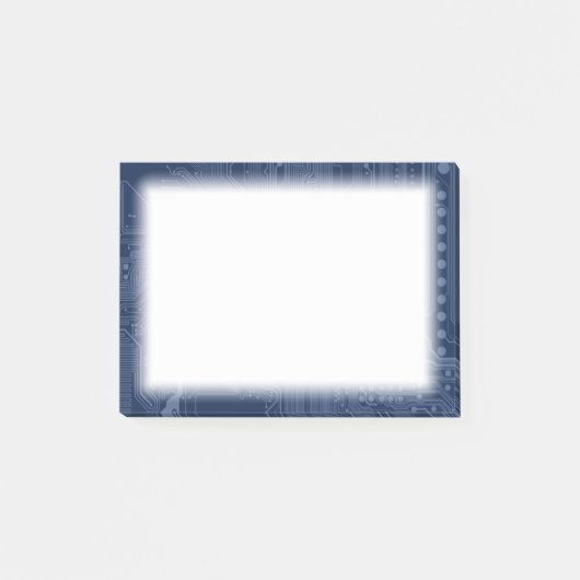 Post-it® Motif de circuit Geek bleu (Devant)