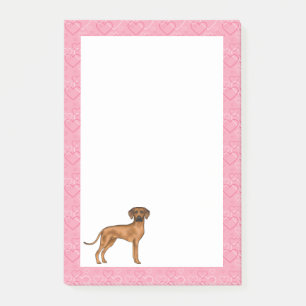 Post-it® Motif de cœur d'amour de chien Rhodesian Ridgeback