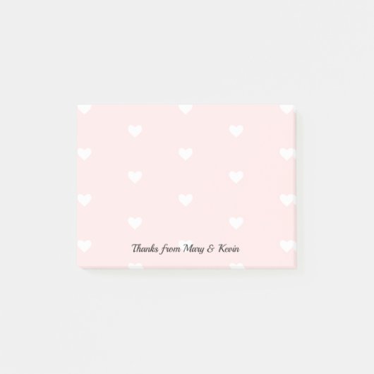 Post-it® Motif de cœur rose personnalisé Couple de mariage  (Devant)