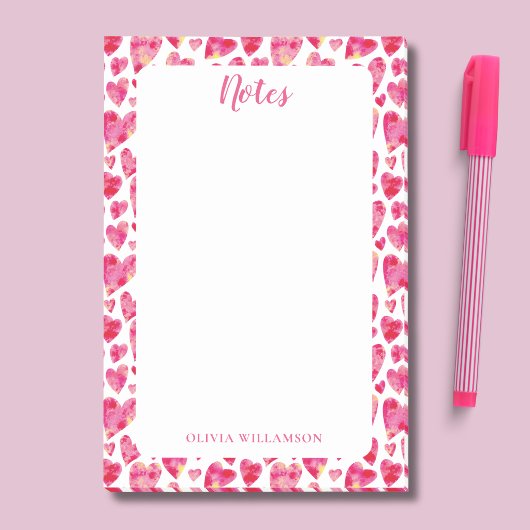 Post-it® Motif de cœur rose pour les notes à faire