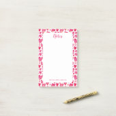 Post-it® Motif de cœur rose pour les notes à faire (Sur un bureau)