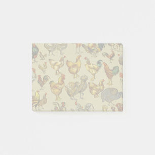 Post-it® Motif de coq poulet vintage : Art de ferme