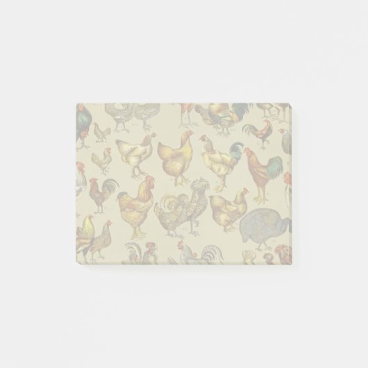 Post-it® Motif de coq poulet vintage : Art de ferme (Devant)