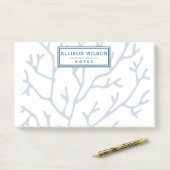 Post-it® Motif de corail bleu Turquoise personnalisé et élé (Sur un bureau)