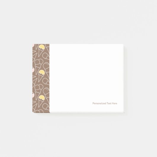 Post-it® Motif de cornet de crème glacée sur le brun (Devant)