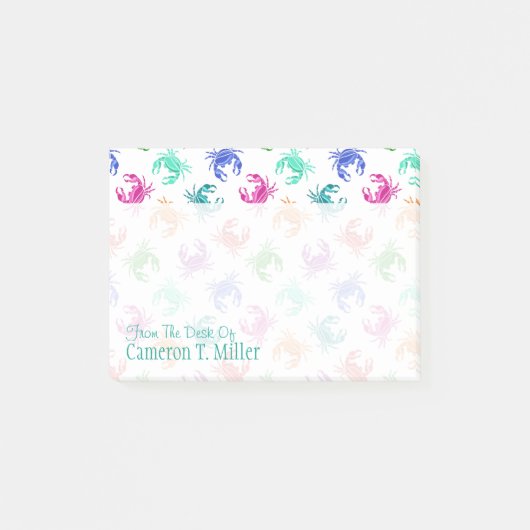 Post-it® Motif De Crabes| Ajouter votre nom (Devant)
