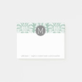 Post-it® Motif de Damas de la menthe et gris Monogramme per (Devant)
