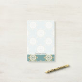 Post-it® Motif de damassé avec les éléments abstraits (Sur un bureau)