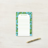 Post-it® Motif de feuille de monstère tropicale CUSTOMISÉ (Sur un bureau)