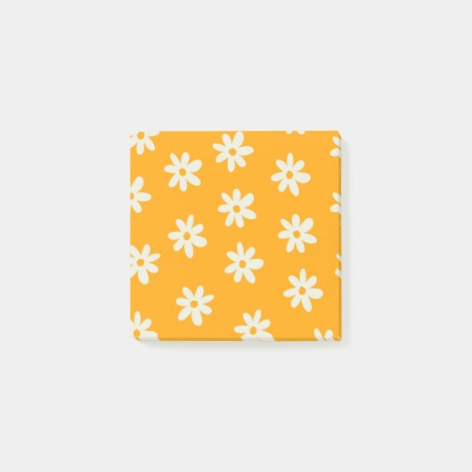 Post-it® Motif de fleur simple floral jaune blanc rétro (Devant)