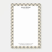 Motif de fleurs Art déco beige et noir