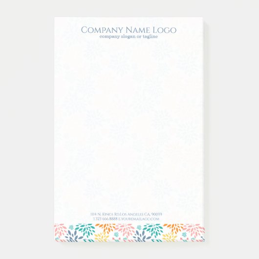 Post-it® motif de fleurs colorées Abstraites (Devant)