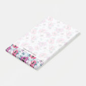 Post-it® Motif de fleurs de couleur d'élégance sur le bleu (Incliné)