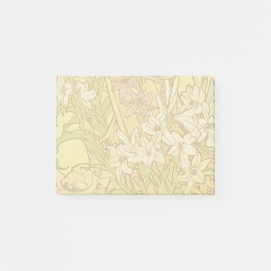 Post-it® Motif de fleurs de lys d'Alphonse Mucha : Art nouv (Devant)