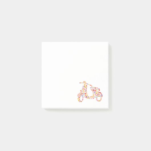 Post-it® Motif de fleurs de scooter moteur (Devant)