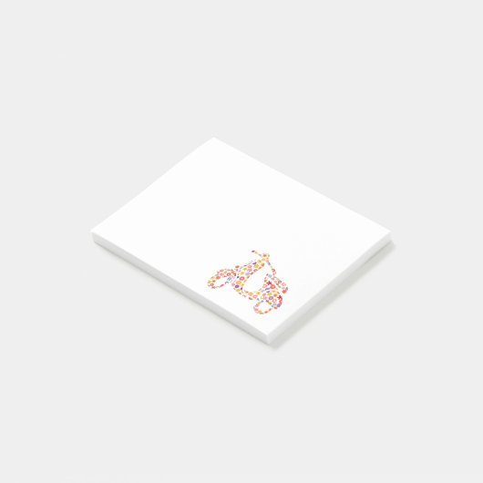 Post-it® Motif de fleurs de scooter moteur (Incliné)