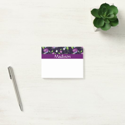 Post-it® Motif de fleurs pourpre lumineux (Bureau)