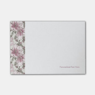 Post-it® Motif de fleurs rose amorti de ketmie