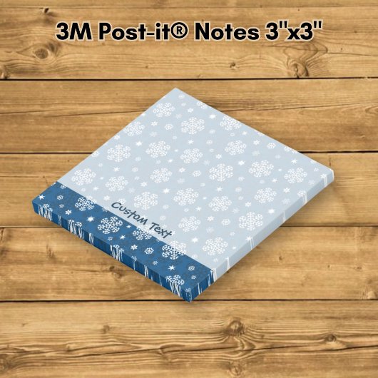 Post-it® Motif de flocons de neige sur fond bleu