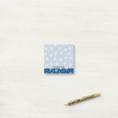 Post-it® Motif de flocons de neige sur fond bleu (Sur un bureau)