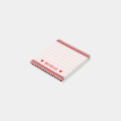 Post-it® Motif de forme de diamant et nom rouges et gris de (Incliné)