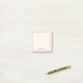 Post-it® Motif de fraise rose, nom personnalisé (Sur un bureau)