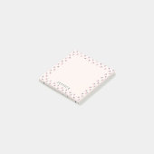 Post-it® Motif de fraise rose, nom personnalisé (Incliné)
