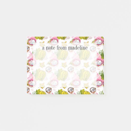 Post-it® Motif de fruit texturisé par carte blanche (Devant)