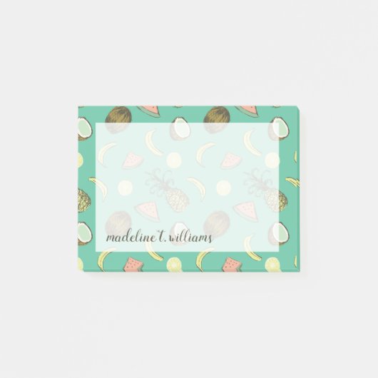 Post-it® Motif de griffonnage de fruit tropical (Devant)