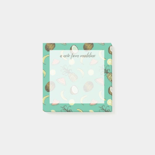 Post-it® Motif de griffonnage de fruit tropical (Devant)