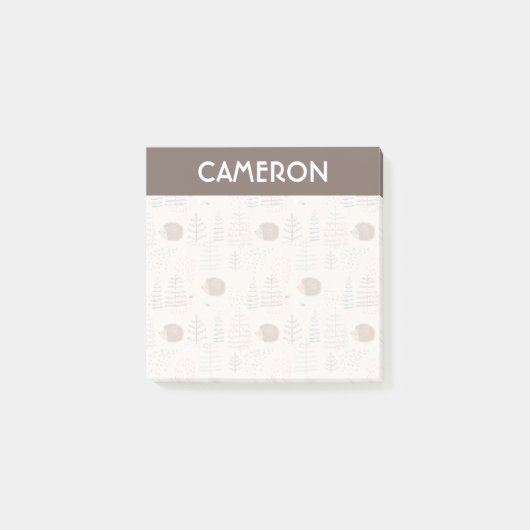 Post-it® Motif de hérisson de bois mignon (Devant)