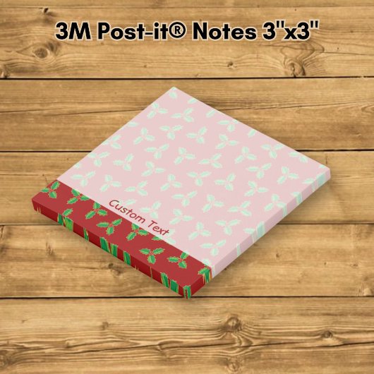 Post-it® Motif de houx de Noël