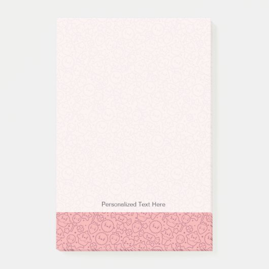 Post-it® Motif de Kawaii avec les gâteaux mignons (Devant)