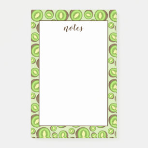 Post-it® Motif de kiwi vert et brun avec texte personnalisé