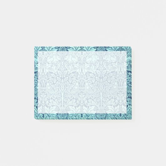 Post-it® Motif de lapin William Morris Brother en bleu (Devant)