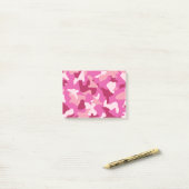 Post-it® motif de l'armée de camouflage rose (Sur un bureau)