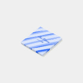 Post-it® Motif de lignes rétro boho avec nom date pastel bl (Incliné)