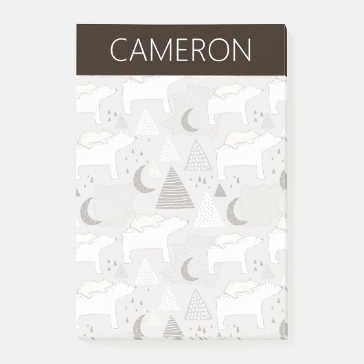 Post-it® Motif de l'ours de bois du mignon Doodland (Devant)