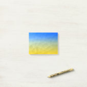 Post-it® Motif de maillage géométrique bleu jaune Ukraine (Sur un bureau)