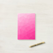 Post-it® Motif de maillage géométrique rose chaud (Sur un bureau)