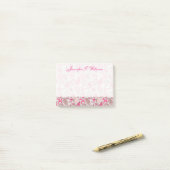 Post-it® Motif de mer rose| Ajouter votre nom (Sur un bureau)