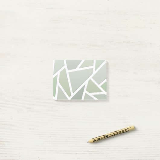 Post-it® Motif de mosaïque vert olive (Sur un bureau)