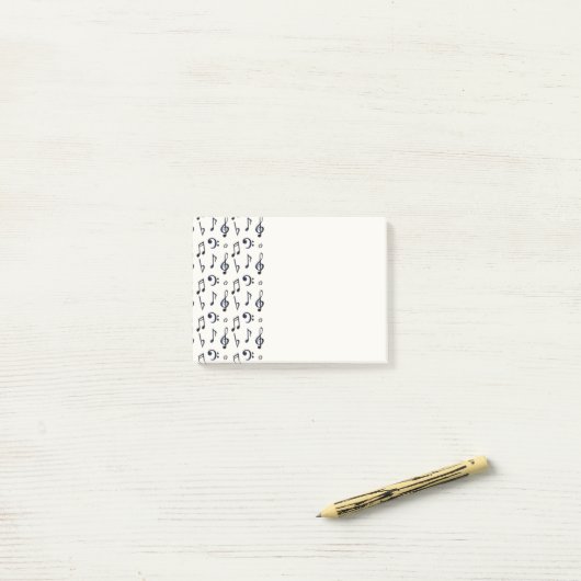 Post-it® Motif de notes musicales mignonnes (Sur un bureau)