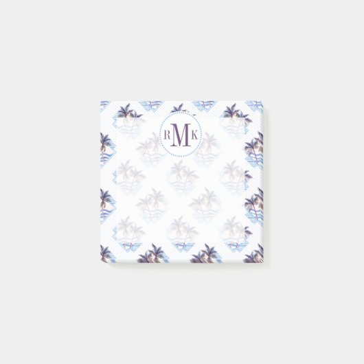 Post-it® Motif de palmiers géométriques couleur aquarelle v (Devant)