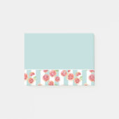 Post-it® Motif de pamplemousse rose sur les rayures vertes (Devant)