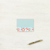Post-it® Motif de pamplemousse rose sur les rayures vertes (Sur un bureau)
