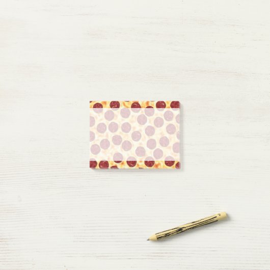 Post-it® Motif de pizza de pepperoni (Sur un bureau)